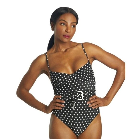 Michael Kors Dot Underwire One Piece Swimsuit. Size 4. - Picture 1 of 7
